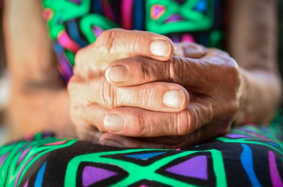Spiritual Preparation Hands folded in lap in prayer